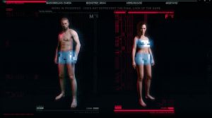 Interface - cyberpunk 2077 body customisation