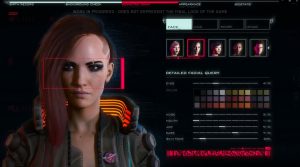 Interface - cyberpunk 2077 facial customisation