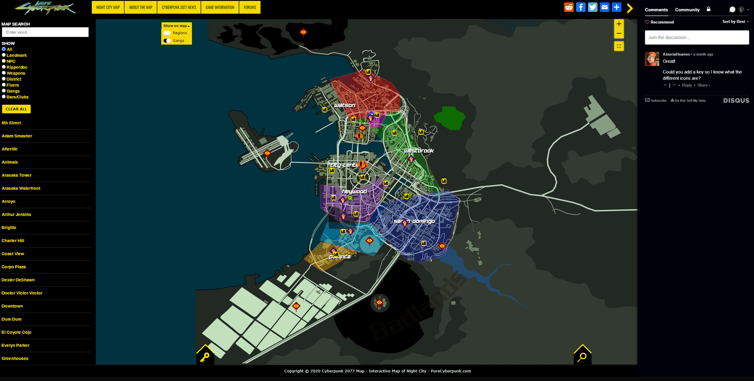 Cyberpunk 2077 Interactive Map V11 Live Pure Cyberpunk