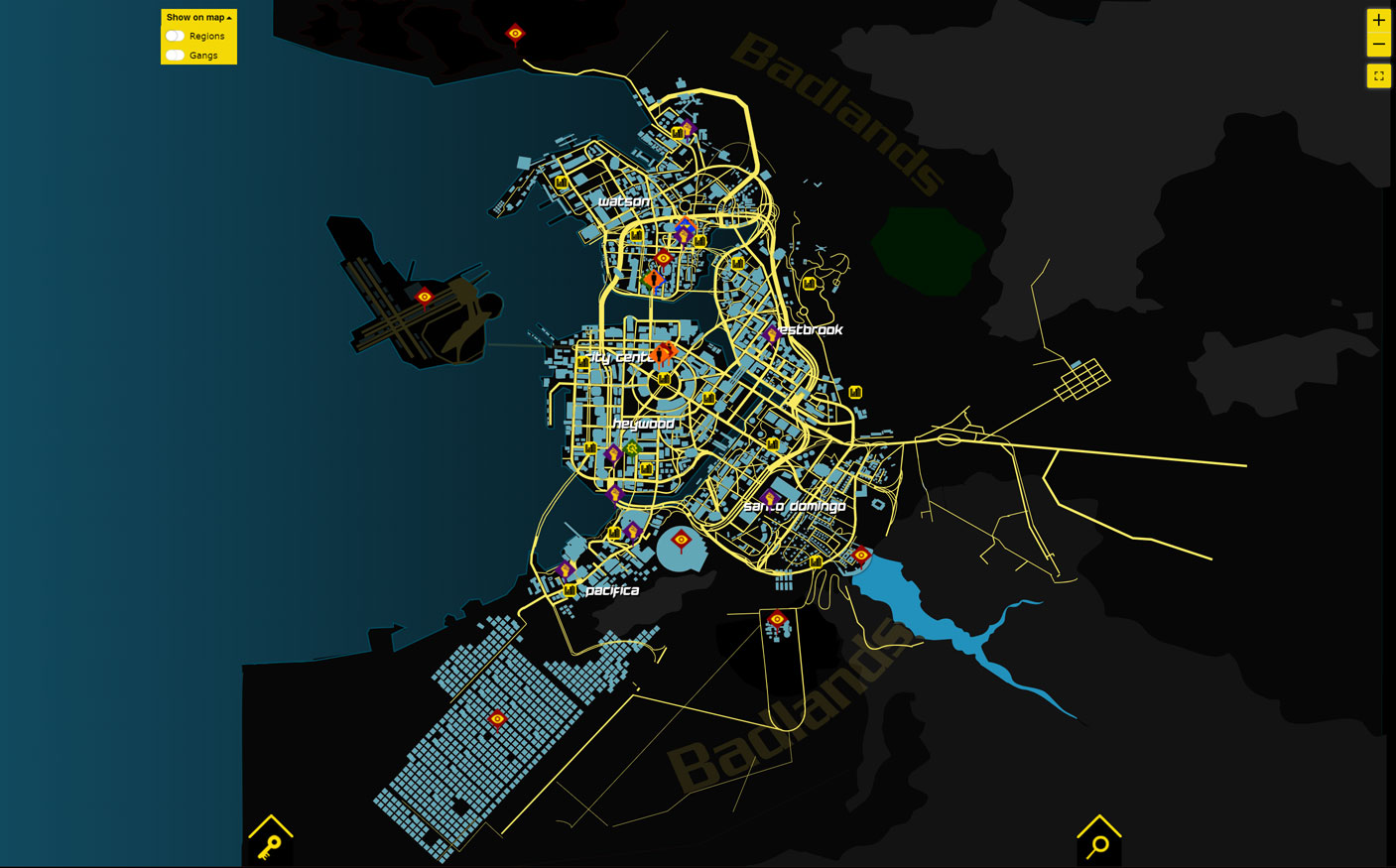 cyberpunk city map