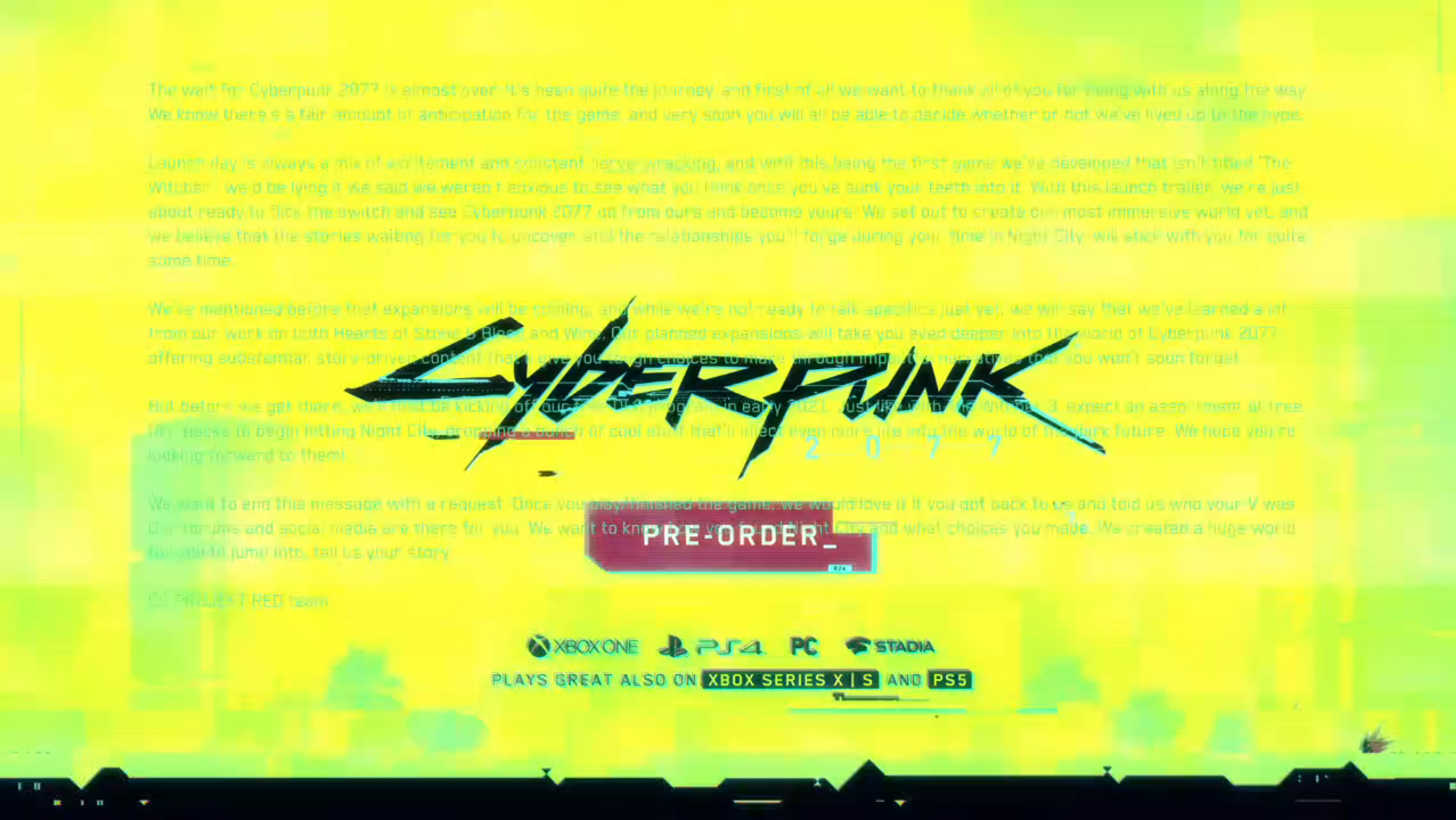 Cyberpunk 2077 Free DLC starts early 2021 says secret message