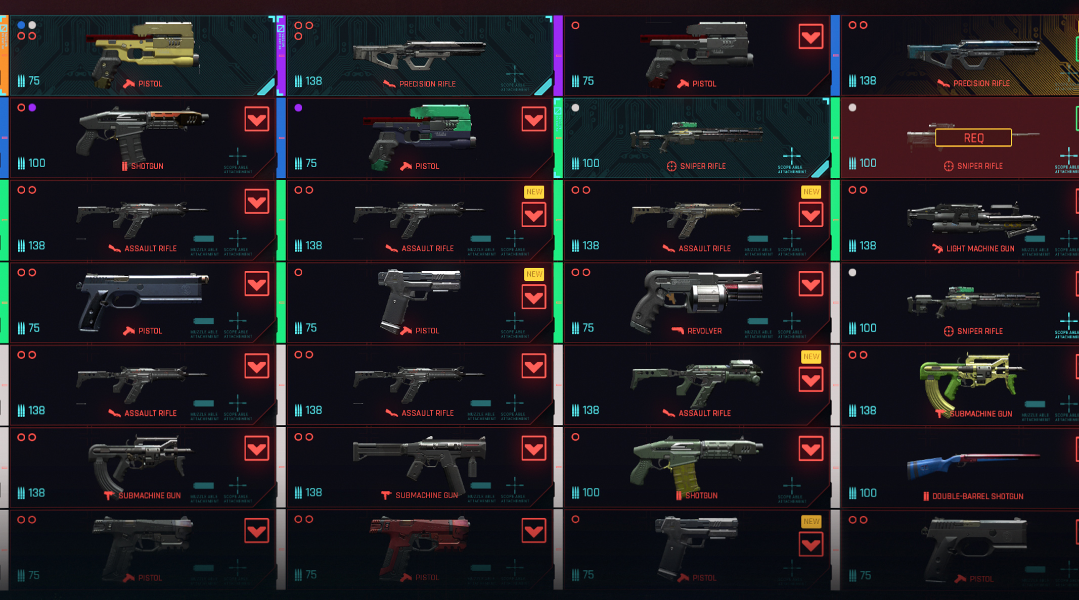 Cyberpunk 2077 Weapons List Pure Cyberpunk