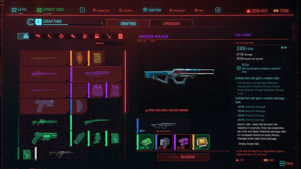 Cyberpunk 2077 Crafting and Crafting Spec Locations Pure Cyberpunk